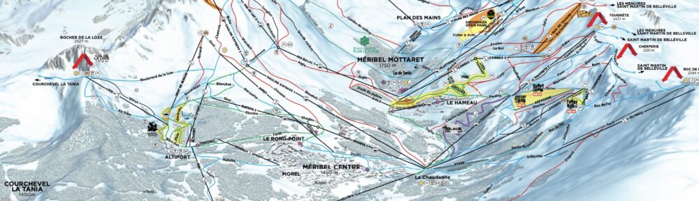 plan des pistes Méribel station