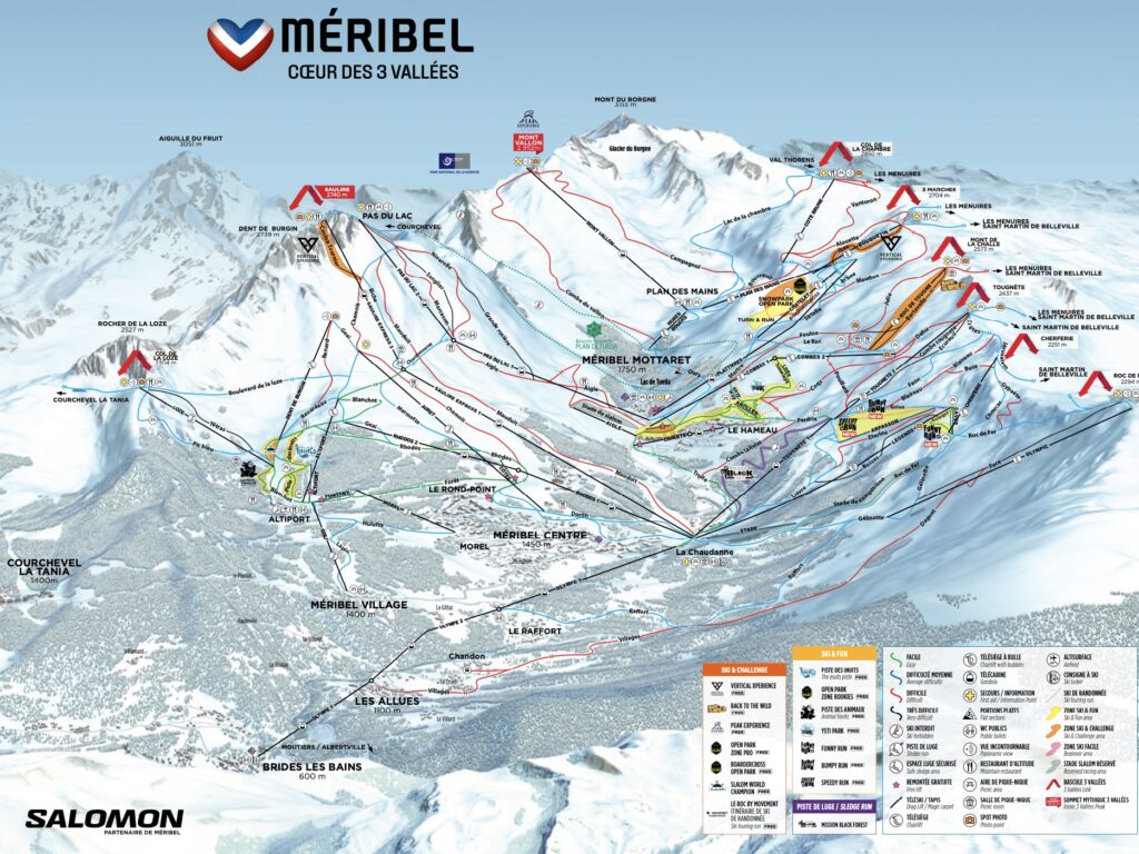 plan des pistes Méribel station